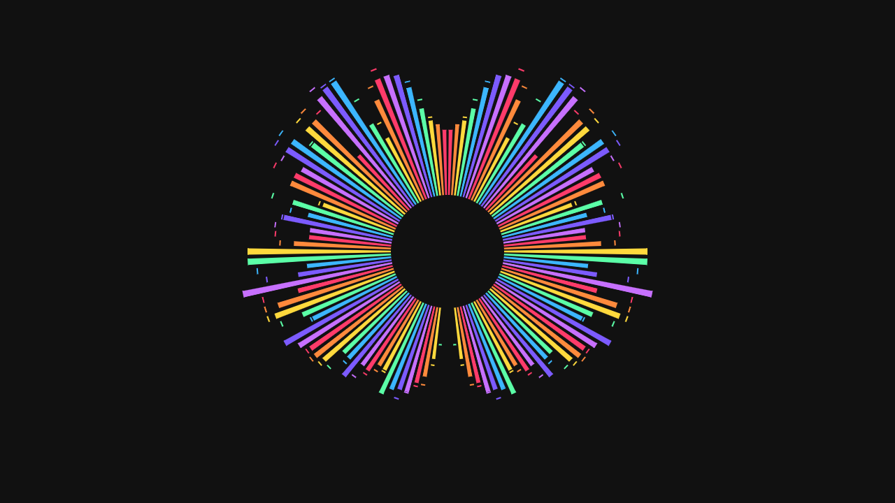 BA Radial Dense Mode 4 — rainbow